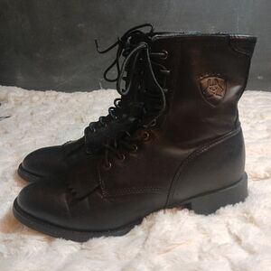 Ariat Heritage Black Leather Lace Kittie Paddock Boots Womens Size 8B